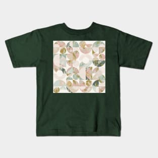 Neutral Tropical Collage with Modern Shapes Kids T-Shirt